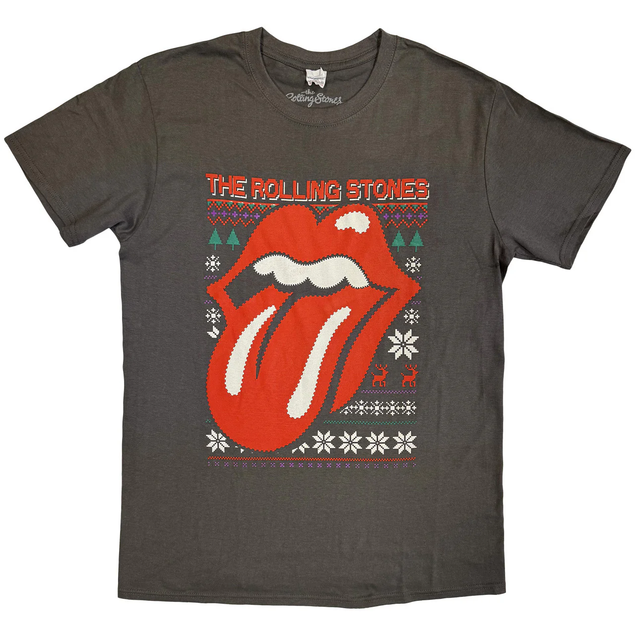 The Rolling Stones Cosmic Christmas Charcoal Grey Small T-Shirt