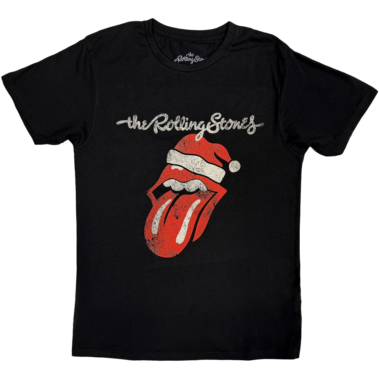 The Rolling Stones Santa Lick Black X-Large T-Shirt