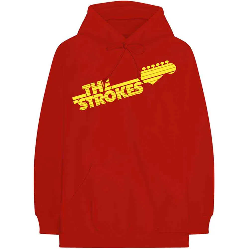 The Strokes Guitar Fret Logo Red Medium Hoodie