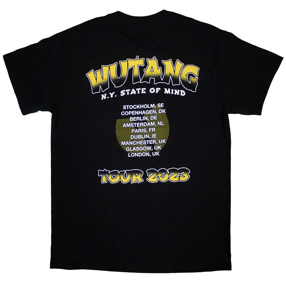 Wu-Tang Clan Tour '23 Slanted Logo State Of Mind Black Small T-Shirt - Image 2