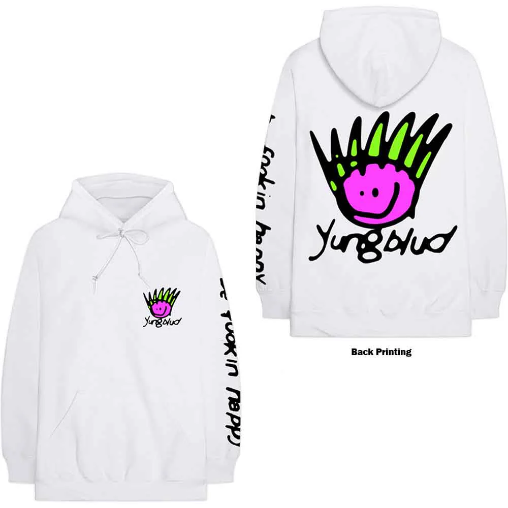 Yungblud Face White Large Hoodie - Image 3