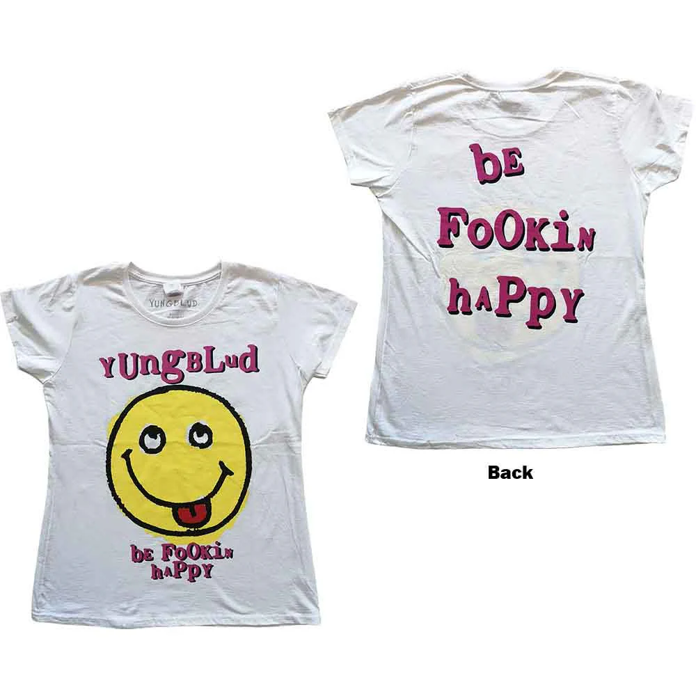 Yungblud Raver Smile White Ladies Small T-Shirt - Image 3