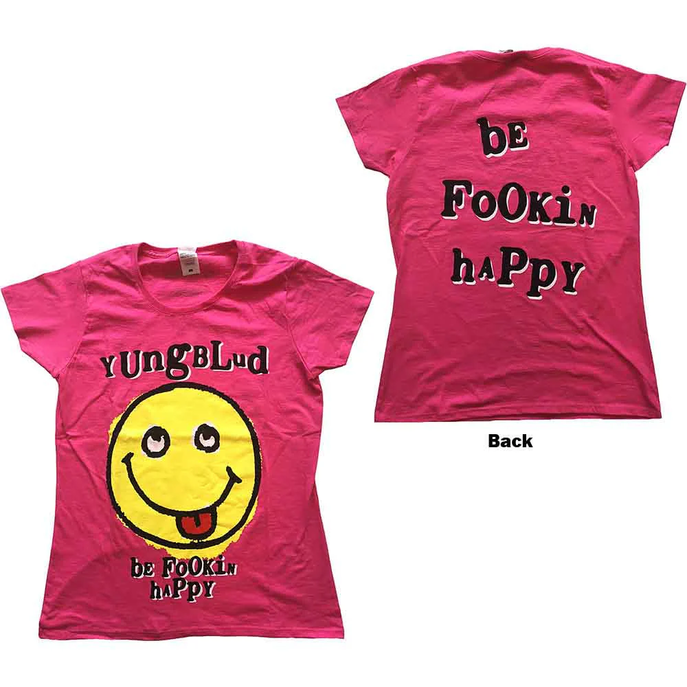 Yungblud Raver Smile Pink Ladies X-Large T-Shirt - Image 3